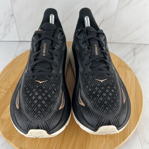 Hoka One One Clifton 9 Womens Size 9.5 B Black Running Sneaker Shoe 1127896 BRGL - Picture 4 of 8
